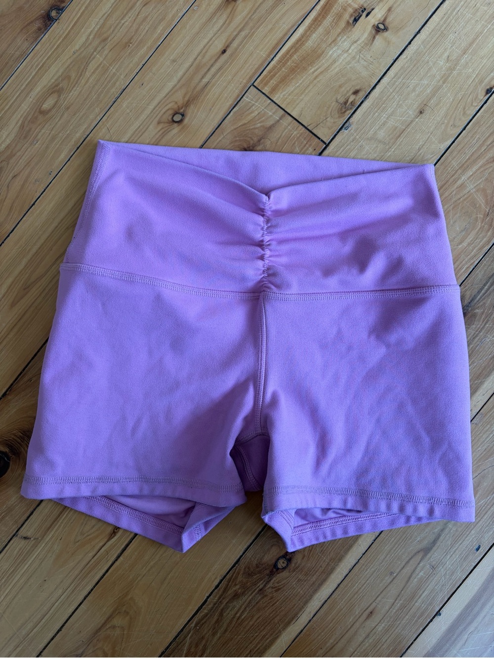Gilly Hicks Pink Ruched High-Waist Bike Shorts